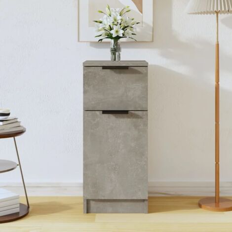 Aparador de madera contrachapada gris hormigón 30x30x70 cm vidaXL