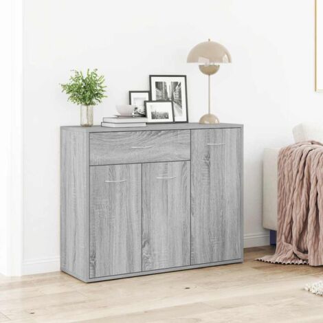 Aparador de madera contrachapada gris Sonoma 88x30x70 cm vidaXL