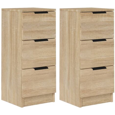 Aparadores 2 uds madera contrachapada roble Sonoma 30x30x70 cm vidaXL