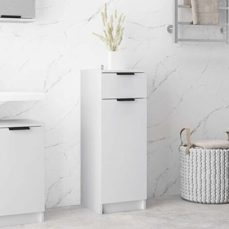 Armario de baño madera contrachapada blanco 32x33,5x90 cm vidaXL
