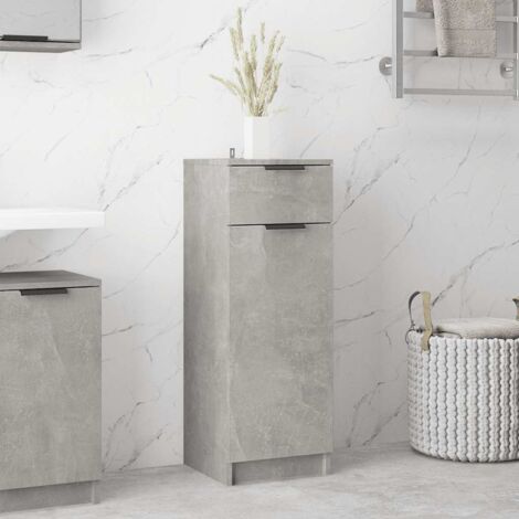 Armario de baño madera contrachapada gris hormigón 32x34x90 cm vidaXL