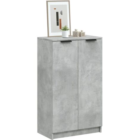 Mueble zapatero madera contrachapada gris hormigón 59x35x100,5 cm vidaXL