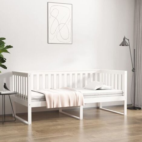 Sofá cama sin colchón madera maciza de pino blanco 90x200 cm vidaXL (1/5)
