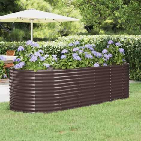 Jardinera arriate acero galvanizado marrón 249x100x68cm vidaXL