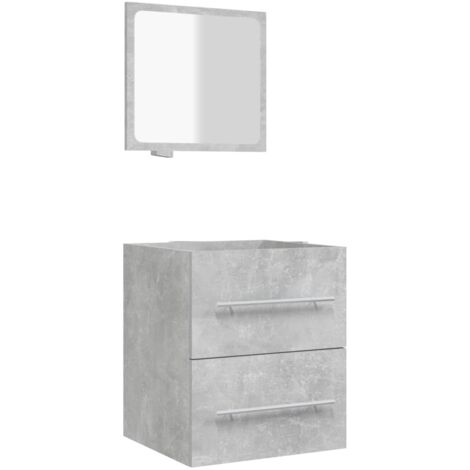Armario de baño con espejo gris hormigón 41x38,5x48 cm vidaXL