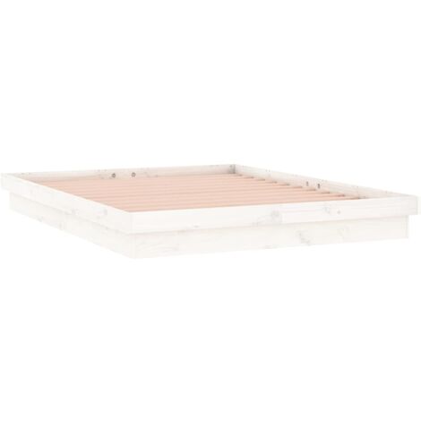 Estructura cama LED sin colchón madera maciza blanco 120x200 cm vidaXL (1/5)
