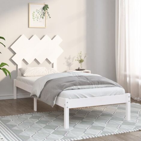 Estructura de cama de madera maciza blanca 90x190 cm vidaXL (1/5)
