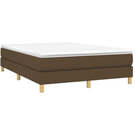 Estructura de cama con somier tela marrón oscuro 140x190 cm vidaXL