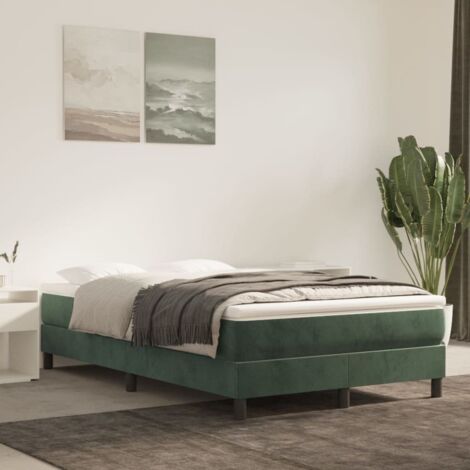Estructura Estructura de cama con somier terciopelo verde oscuro 120x200 cm vidaXL