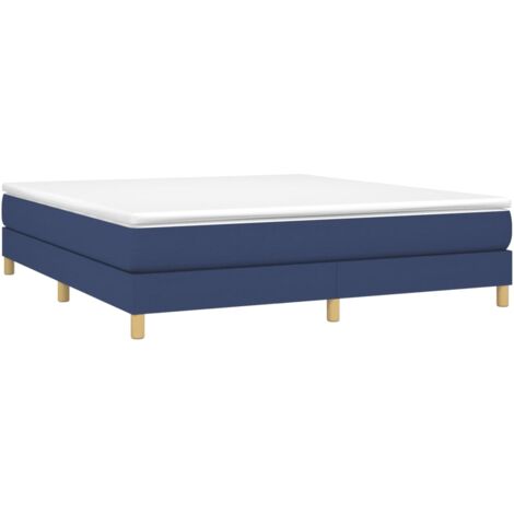 Estructura de cama con somier tela azul 160x200 cm vidaXL