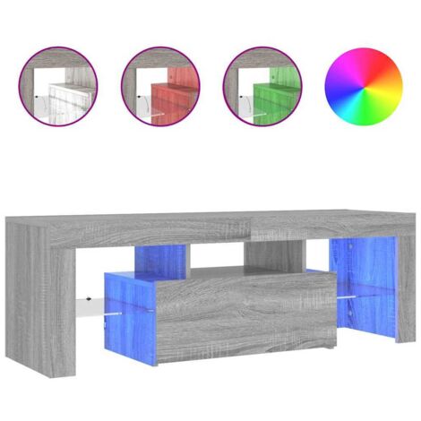 Mueble de TV con luces LED gris Sonoma 120x35x40 cm vidaXL