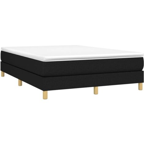 Estructura de cama con somier tela negro 140x200 cm vidaXL