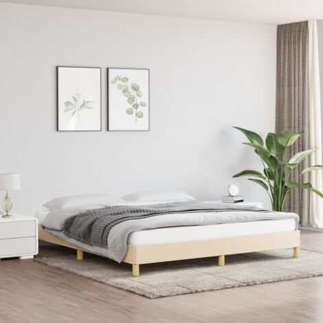 Cama sin colchón tela color crema 180x200 cm vidaXL (1/5)