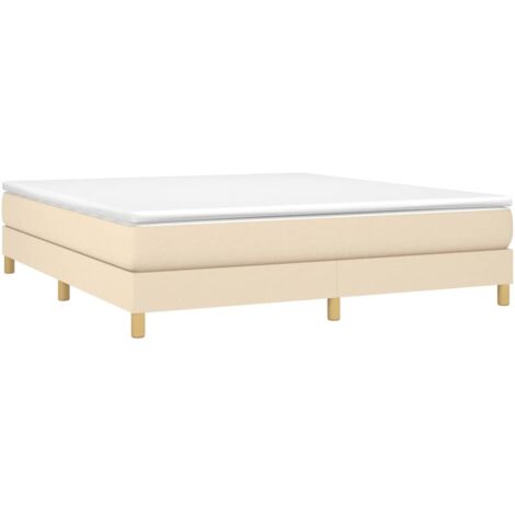 Estructura de cama con somier tela color crema 180x200 cm vidaXL