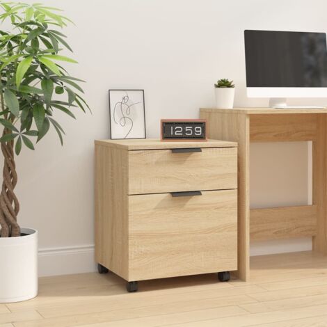 Archivador ruedas madera contrachapada roble Sonoma 45x38x54 cm vidaXL