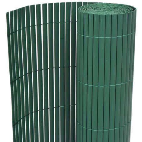 Valla de jardín de doble cara PVC verde 90x500 cm vidaXL
