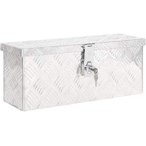 Caja de almacenaje de aluminio plateado 50x15x20,5 cm vidaXL