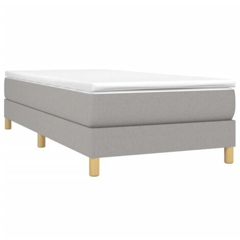 Estructura de cama con somier tela gris claro 90x200 cm vidaXL
