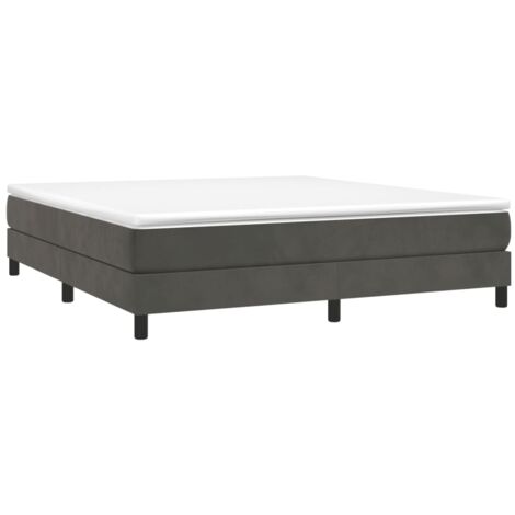 Estructura de cama con somier terciopelo gris oscuro 160x200cm vidaXL