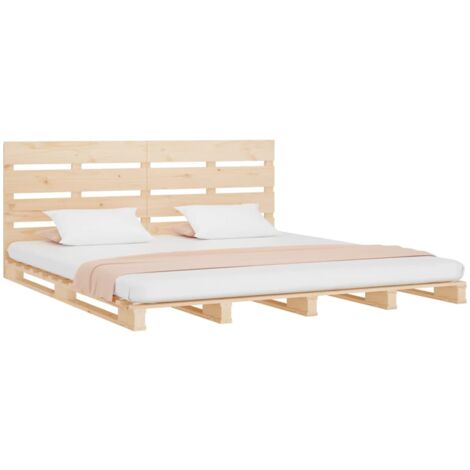 Estructura de cama sin colchón madera maciza de pino 135x190 cm vidaXL (1/5)