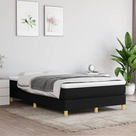 Estructura de cama con somier tela negro 120x200 cm vidaXL