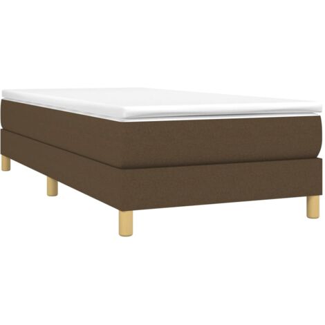 Estructura de cama con somier tela marrón oscuro 80x200 cm vidaXL