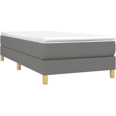 Estructura de cama con somier tela gris oscuro 90x200 cm vidaXL