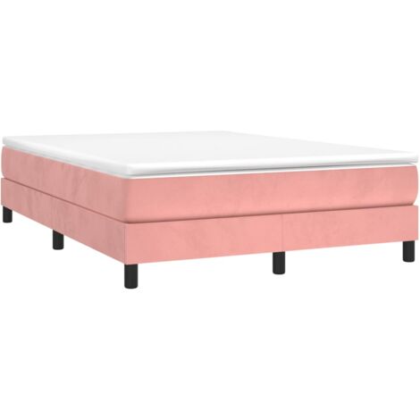 Estructura de cama con somier terciopelo rosa 140x200 cm vidaXL