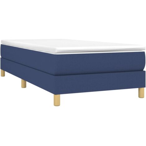 Estructura de cama con somier tela azul 90x200 cm vidaXL