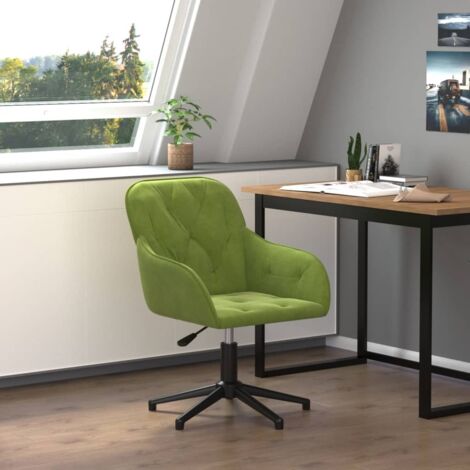 Silla de oficina giratoria de terciopelo verde claro vidaXL