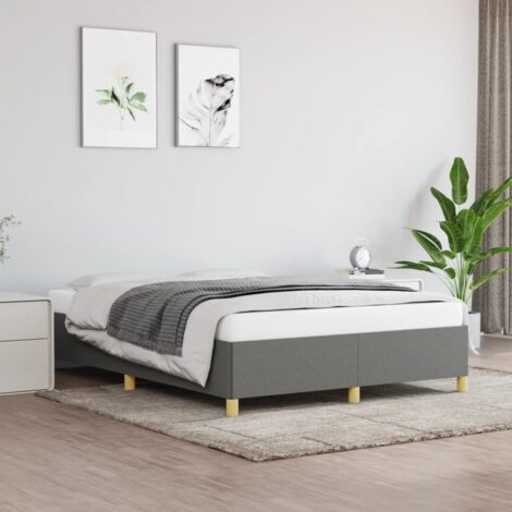Cama sin colchón tela gris oscuro 140x190 cm vidaXL (1/5)
