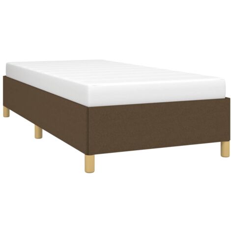 Estructura de cama sin colchón tela marrón oscuro 100x200 cm vidaXL (1/5)