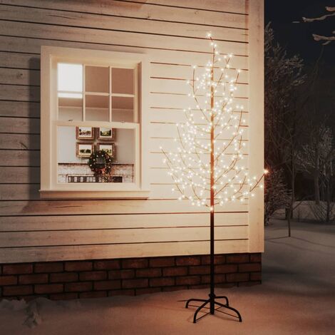 Árbol LED con flor de cerezo 220 LED blanco cálido 220 cm vidaXL