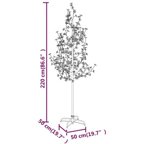 Árbol LED con flor de cerezo 220 LED blanco cálido 220 cm vidaXL