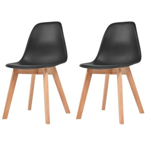 Sillas de comedor 2 unidades plástico negro vidaXL (1/5)
