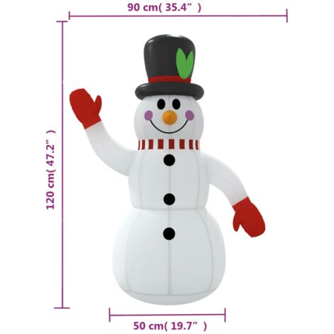Muñeco de nieve hinchable con LED 120 cm vidaXL