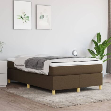 Estructura de cama con somier tela marrón oscuro 120x200 cm vidaXL