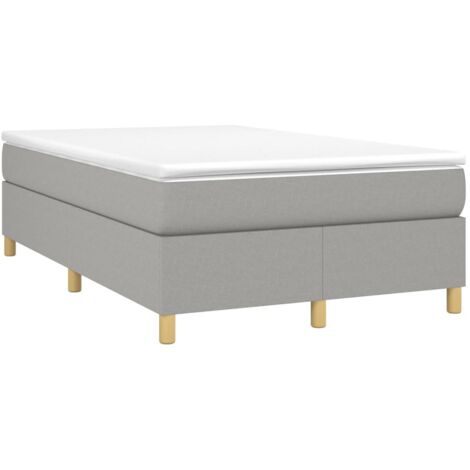 Estructura de cama con somier tela gris claro 120x200 cm vidaXL