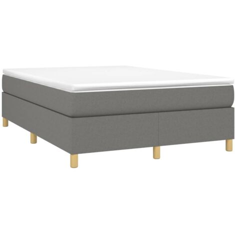 Estructura de cama con somier tela gris oscuro 140x200 cm vidaXL