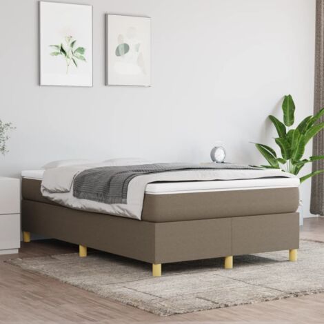 Estructura de cama con somier tela gris taupe 120x200 cm vidaXL