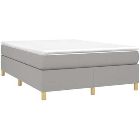 Estructura de cama con somier tela gris claro 140x190 cm vidaXL
