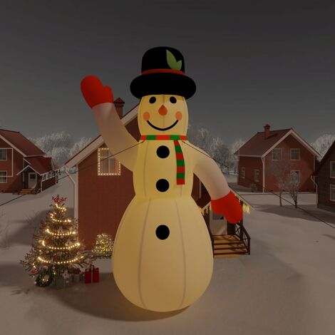 Muñeco de nieve inflable de Navidad con LED 1000 cm vidaXL