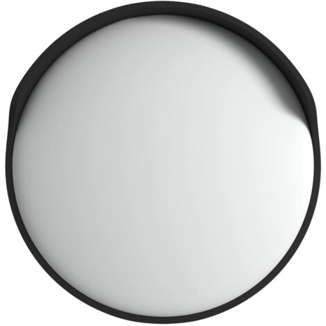 Espejo de tráfico convexo para exterior, negro, Ø45 cm, policarbonato vidaXL