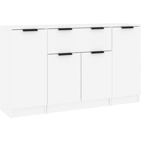 Aparadores 3 piezas madera contrachapada blanco vidaXL