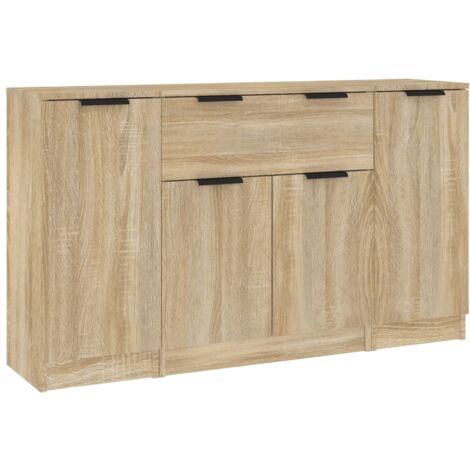 Aparadores 3 piezas madera contrachapada color roble sonoma vidaXL