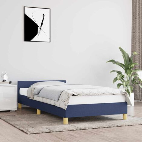 Estructura de cama con cabecero sin colchón tela azul 100x200cm vidaXL (1/5)