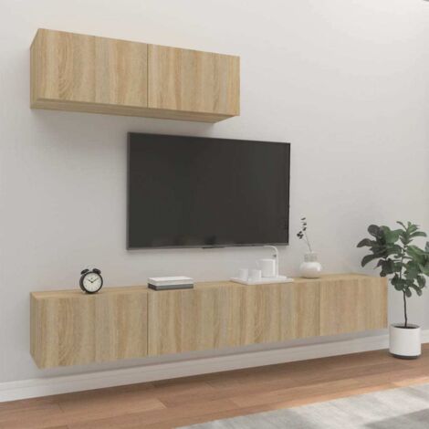 Set de muebles para TV 3 pzas madera contrachapada roble sonoma vidaXL
