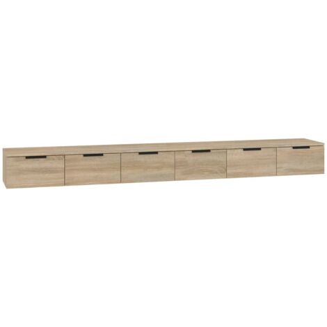 Armarios de pared 2 uds contrachapada roble Sonoma 102x30x20 cm vidaXL