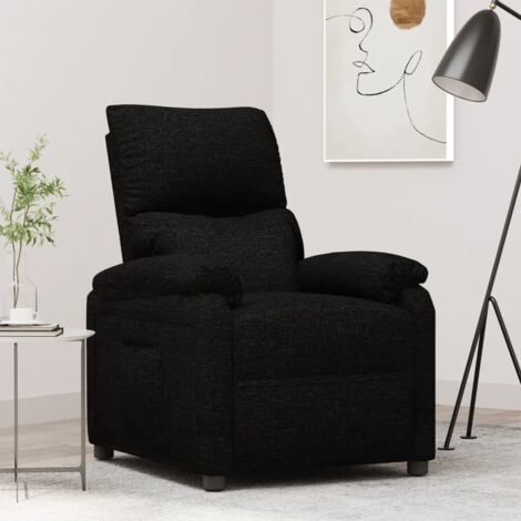 Sillón reclinable de tela negro vidaXL