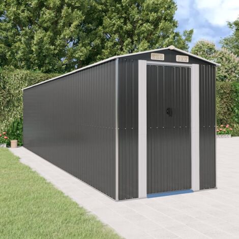 Cobertizo de jardín acero galvanizado antracita 192x772x223 cm vidaXL